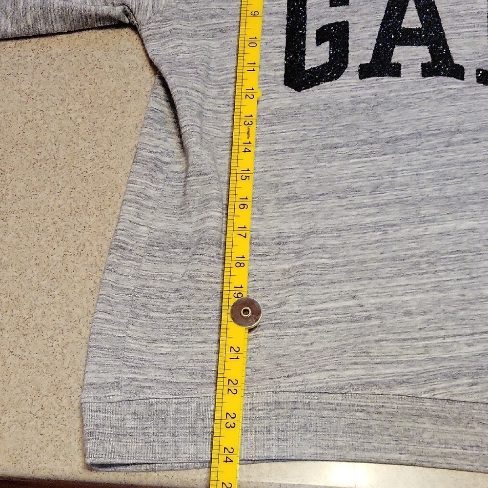 GAP Women's Light Gray Pullover Sweatshirt with Black Sparkly Logo Size Large - Picture 11 of 11